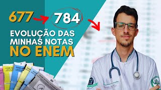 EVOLUÇÃO DAS MINHAS NOTAS NO ENEM ATÉ PASSAR EM MEDICINA  Notas Acertos e Média de cada ano [upl. by Athal]