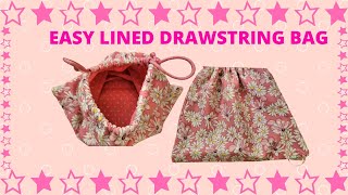 Easy Lined Drawstring Bag [upl. by Ylro]