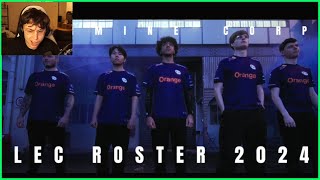 Caedrel Reacts To KCORPs 2024 LEC Roster Reveal [upl. by Adianes]