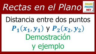 DISTANCIA ENTRE DOS PUNTOS DEL PLANO DEMOSTRACIÓN Y EJEMPLO [upl. by Kelcey]