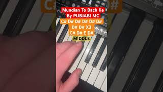 How to play Mundian To Bach Ke by Punjabi MC on piano  easy piano tutorial subscribe music 1view [upl. by Adamik]