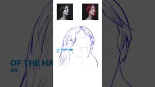 How to Draw Hair on a Loomis Head  drawing loomismethod portrait [upl. by Nomde]