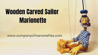 Wooden Carved Sailor Marionette Puppet [upl. by Jodi638]