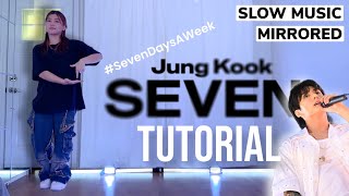 SLOW MUSIC JUNGKOOK BTS SEVEN TUTORIAL SevenDaysAWeek Challenge  MIRRORED [upl. by Otti]