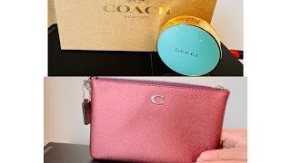 Coach holiday special edition wristlet unboxing [upl. by Marigolde413]