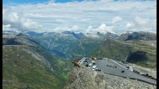 202308 Drive in Norway Dalsnibba Geiranger Skywalk Up and Down [upl. by Ainaled]