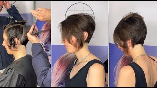 Creative Short Womens Haircut Tutorial Full Step By step  Asymmetrical Layered Bob Cuts amp Styles [upl. by Gratt]