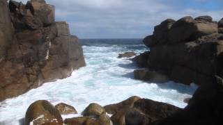 Pipers Hole Tresco Isles of Scilly watching the swell roll in [upl. by Kinimod]