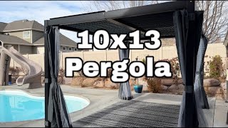 10x13 Full Aluminum Louvered Pergola Assembly amp Review  GS Chier Outdoor Pergola [upl. by Rehpotsyrk]