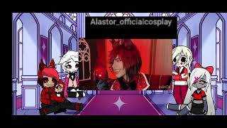 hazbin hotel react to alastor 13 gacha radioapple angst radiostatic reactionvideo [upl. by Bekelja799]