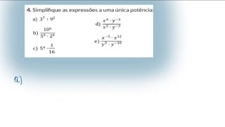 Simplifique as expressões a uma única potência [upl. by Aiuqram243]