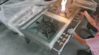 Commercial Stainless Steel Gas Stove 1 Burner 2 Burners [upl. by Esialb]