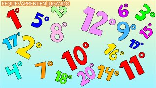 Los números ordinales del 1 al 20 para niños Video de Peques Aprenden Jugando Matemáticas [upl. by Yrak]