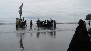 Paddle to Quinault Tribal Canoe Arrival [upl. by Baiel]