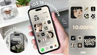 iOS16 aesthetic customization 🖤  custom lock screen widgets icons tutorial [upl. by Oflodor]