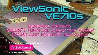 Power button blinks ViewSonic 710s monitor does not turn on Do it yourself [upl. by Eelasor]