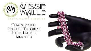 Chain Maille Tutorial  Helm Ladder Bracelet [upl. by Norvol]