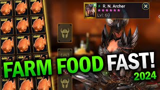 BEST WAY to LEVEL and RANK UP Champs INFINITE FOOD  Raid Shadow Legends Guide 2024 [upl. by Dareece367]