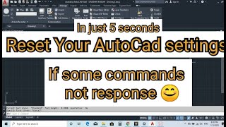 How to reset Auto CAD original settings in just 5 seconds 😀 [upl. by Ylsel]