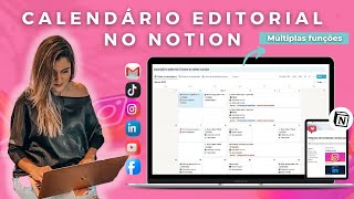 Melhor calendário editorial para redes sociais no NOTION [upl. by Nylissej666]