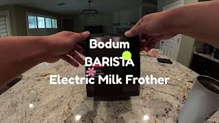 Shop Bodum BARISTA Electric Milk Frother with handle Black100824 [upl. by Ssegrub977]