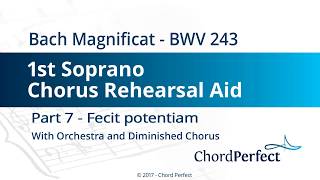 Bachs Magnificat Part 7  Fecit potentiam  1st Soprano Chorus Rehearsal Aid [upl. by Raynor909]