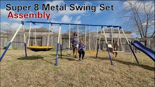 super 8 metal swing set  swing set unboxing and setup [upl. by Vitek630]