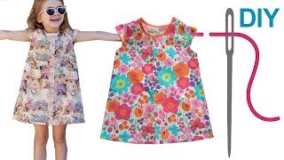 Kleid nähen für Anfänger – DIY Kinderkleid mit Flügelärmelchen „Denise“ [upl. by Wilfrid]