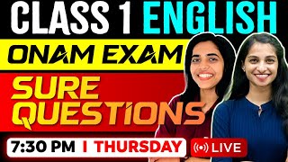 Class 1 English Onam Exam  Sure Questions  Exam Winner [upl. by Nocam]