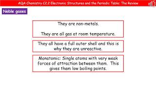 AQA Chemistry C22  Electronic Structure and Periodic Table [upl. by Aernda290]