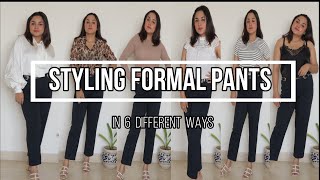 How to Style 1 FORMAL PANTS in 6 different waysFACEDECOR [upl. by Alleroif]