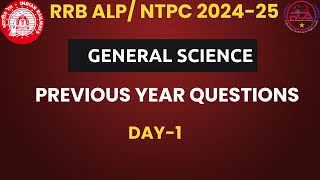 RRB ALPTECHNTPC 2024 General Science Previous Exam Paper Day1GS Classes For rrb alp rrb [upl. by Akeimahs]