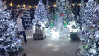 Christmas display  Trees Lights and various decorations in Christmas tunnel Christmas [upl. by Eromle]