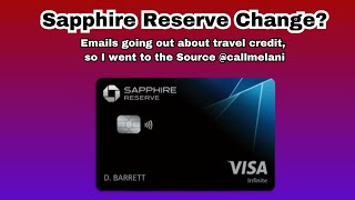 Chase Sapphire Reserve Travel Credit Changes feat CallMeLani [upl. by Gauntlett]