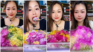 RENAYA  HARD ICE WITH MATCHA SHAVED ICE EATING ASMR ONLY BITES 🎀 [upl. by Immas]