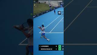 Battle of thighs Kokkinakis Vs Langmo atpchallenger [upl. by Tandy]