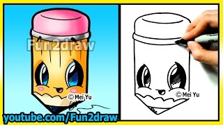 Back to School Cutie How to Draw Easy Things  Pencil  Cartoon drawing tutorials Fun2draw Kawaii [upl. by Alene143]