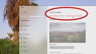 Some settings are hidden or managed by your organization Lock Screen Windows 10 [upl. by Donaghue]