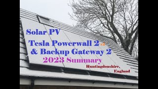 Tesla Powerwall 2 and Solar PV in the UK 50 Calendar Year 2023 [upl. by Aynek]