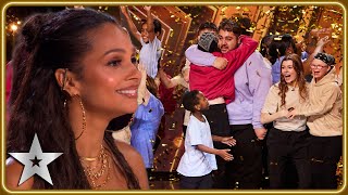 GOLDEN BUZZER act Chickenshed bring Alesha to tears  Auditions  BGT 2023 [upl. by Varhol548]