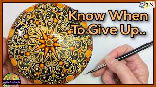 Metallic Orange Dot Art Mandala Rock Painting Tutorial [upl. by Wiedmann593]