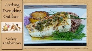 Grilled Halibut with Lemon Caper sauce [upl. by Nomrej]