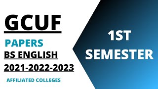 BS ENGLISH 1ST SEMESTER PAST PAPER 20222023 GCUF AFFILIATED COLLEGES gcuf [upl. by Halas510]