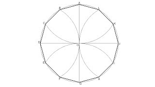 How to draw a dodecagon 12sided polygon inscribed in a given circle [upl. by Nauaj533]