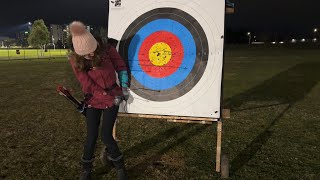 Archery evening practice recurve barebow 05082024  trying 25m [upl. by Ameekahs]