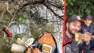 FIZEMOS UMA CEVA NOVA NA FAZENDA E FRITAMOS OS PEIXES NA HORA DENTRO DO CAIAQUE [upl. by Silberman]