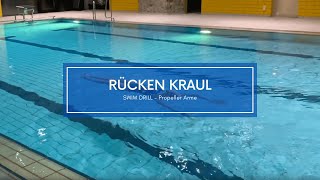 Kraulschwimmen am Rücken Propeller Arme und Vorwärtskommen  swim drill [upl. by Yerkovich]