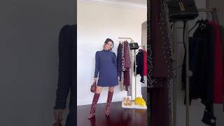 NAVY BLUE AND BURGUNDY FALL OUTFIT short fashion outfit style fallfashion [upl. by Aimahc]