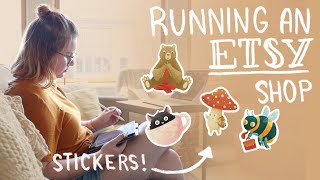 STARTING AND RUNNING AN ETSY STICKER SHOP  How I Started My Etsy Sticker Shop On A Budget [upl. by Touber522]