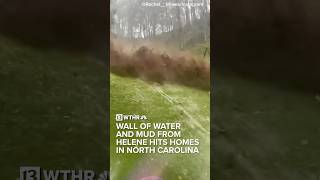 Wall of water and mud from Hurricane Helene slams into homes in North Carolina [upl. by Arec]